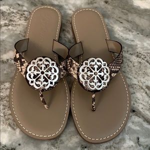 Brighton snakeskin sandals.